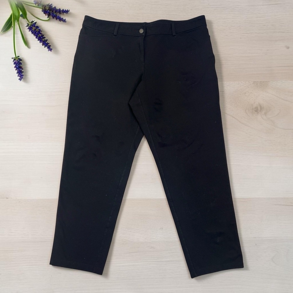 Eileen Fisher Ponte Knit Slim Ankle‎ Pants XL Quiet Luxury Minimalist Capsule